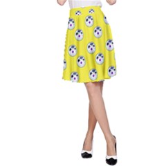 English Breakfast Yellow Pattern A-line Skirt by snowwhitegirl