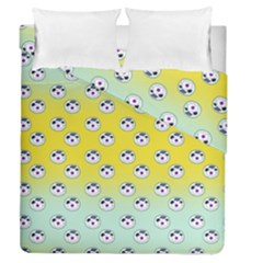 English Breakfast Yellow Pattern Mint Ombre Duvet Cover Double Side (queen Size)