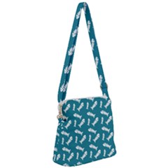 Fish Teal Blue Pattern Zipper Messenger Bag by snowwhitegirl