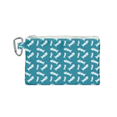 Fish Teal Blue Pattern Canvas Cosmetic Bag (small) by snowwhitegirl