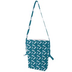 Fish Teal Blue Pattern Folding Shoulder Bag by snowwhitegirl