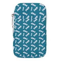 Fish Teal Blue Pattern Waist Pouch (large) by snowwhitegirl