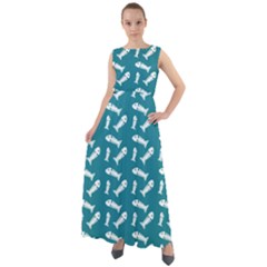 Fish Teal Blue Pattern Chiffon Mesh Boho Maxi Dress by snowwhitegirl