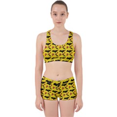 Bat Rose Lips Yellow Pattern Work It Out Gym Set