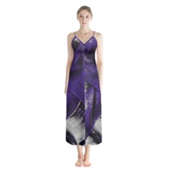 Violet Button Up Chiffon Maxi Dress