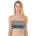 Illusion Checkerboard Black And White Pattern Bandeau Top View1
