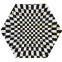 Illusion Checkerboard Black And White Pattern Wooden Puzzle Hexagon View1