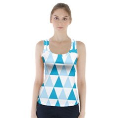 Abstract Modern Background Blue Racer Back Sports Top