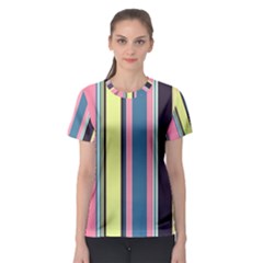 Stripes Colorful Wallpaper Seamless Women s Sport Mesh Tee