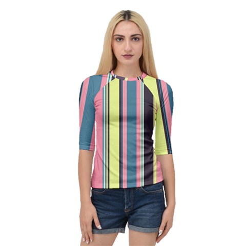 Stripes Colorful Wallpaper Seamless Quarter Sleeve Raglan Tee by Vaneshart