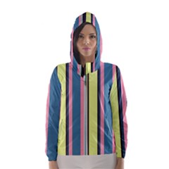 Stripes Colorful Wallpaper Seamless Women s Hooded Windbreaker