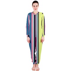 Stripes Colorful Wallpaper Seamless Onepiece Jumpsuit (ladies) 
