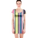 Stripes Colorful Wallpaper Seamless Short Sleeve Bodycon Dress View1