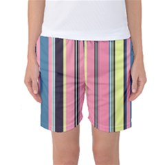 Stripes Colorful Wallpaper Seamless Women s Basketball Shorts