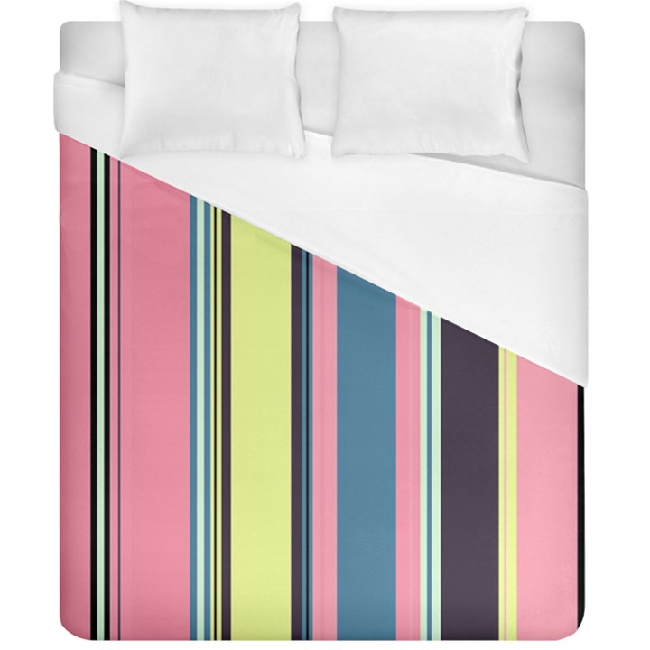 Stripes Colorful Wallpaper Seamless Duvet Cover (California King Size)