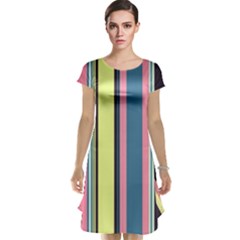 Stripes Colorful Wallpaper Seamless Cap Sleeve Nightdress