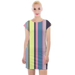 Stripes Colorful Wallpaper Seamless Cap Sleeve Bodycon Dress