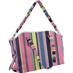 Stripes Colorful Wallpaper Seamless Canvas Crossbody Bag