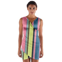 Stripes Colorful Wallpaper Seamless Wrap Front Bodycon Dress