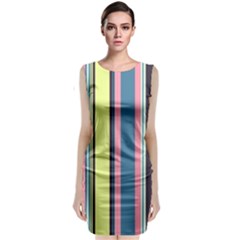 Stripes Colorful Wallpaper Seamless Classic Sleeveless Midi Dress