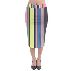Stripes Colorful Wallpaper Seamless Midi Pencil Skirt