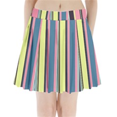 Stripes Colorful Wallpaper Seamless Pleated Mini Skirt