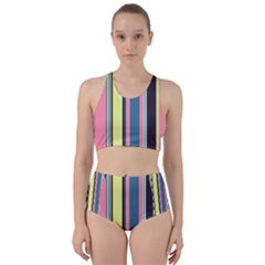Stripes Colorful Wallpaper Seamless Racer Back Bikini Set by Vaneshart
