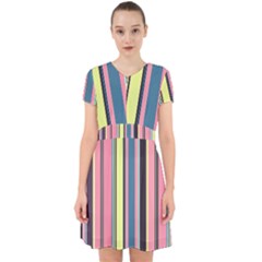 Stripes Colorful Wallpaper Seamless Adorable in Chiffon Dress