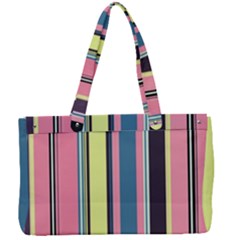 Stripes Colorful Wallpaper Seamless Canvas Work Bag