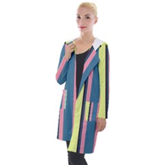 Stripes Colorful Wallpaper Seamless Hooded Pocket Cardigan
