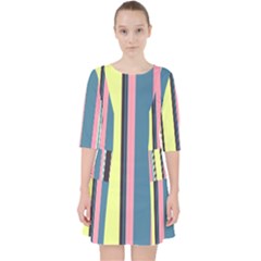 Stripes Colorful Wallpaper Seamless Pocket Dress