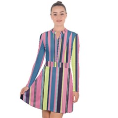 Stripes Colorful Wallpaper Seamless Long Sleeve Panel Dress