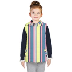 Stripes Colorful Wallpaper Seamless Kids  Hooded Puffer Vest