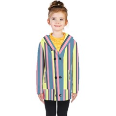 Stripes Colorful Wallpaper Seamless Kids  Double Breasted Button Coat