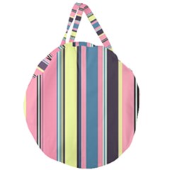 Stripes Colorful Wallpaper Seamless Giant Round Zipper Tote