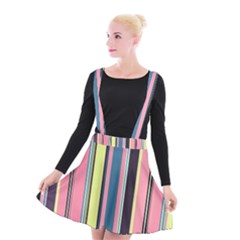 Stripes Colorful Wallpaper Seamless Suspender Skater Skirt