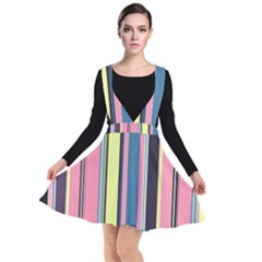 Stripes Colorful Wallpaper Seamless Plunge Pinafore Dress