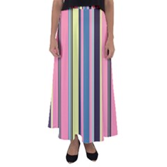 Stripes Colorful Wallpaper Seamless Flared Maxi Skirt