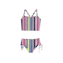 Stripes Colorful Wallpaper Seamless Girls  Tankini Swimsuit