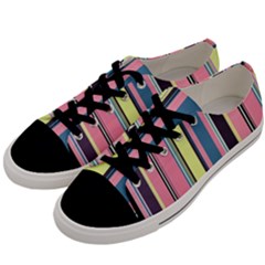 Stripes Colorful Wallpaper Seamless Men s Low Top Canvas Sneakers