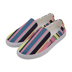 Stripes Colorful Wallpaper Seamless Women s Canvas Slip Ons