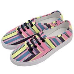 Stripes Colorful Wallpaper Seamless Women s Classic Low Top Sneakers