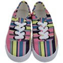 Stripes Colorful Wallpaper Seamless Kids  Classic Low Top Sneakers View1