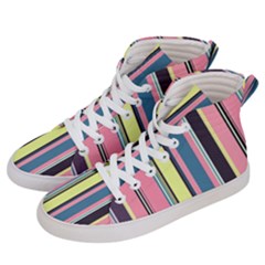 Stripes Colorful Wallpaper Seamless Women s Hi-Top Skate Sneakers