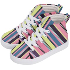 Stripes Colorful Wallpaper Seamless Kids  Hi-Top Skate Sneakers