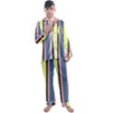 Stripes Colorful Wallpaper Seamless Men s Satin Pajamas Long Pants Set View1