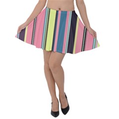 Stripes Colorful Wallpaper Seamless Velvet Skater Skirt