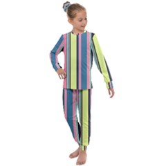 Stripes Colorful Wallpaper Seamless Kids  Long Sleeve Set 