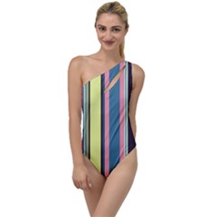Stripes Colorful Wallpaper Seamless To One Side Swimsuit