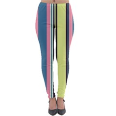 Stripes Colorful Wallpaper Seamless Lightweight Velour Leggings
